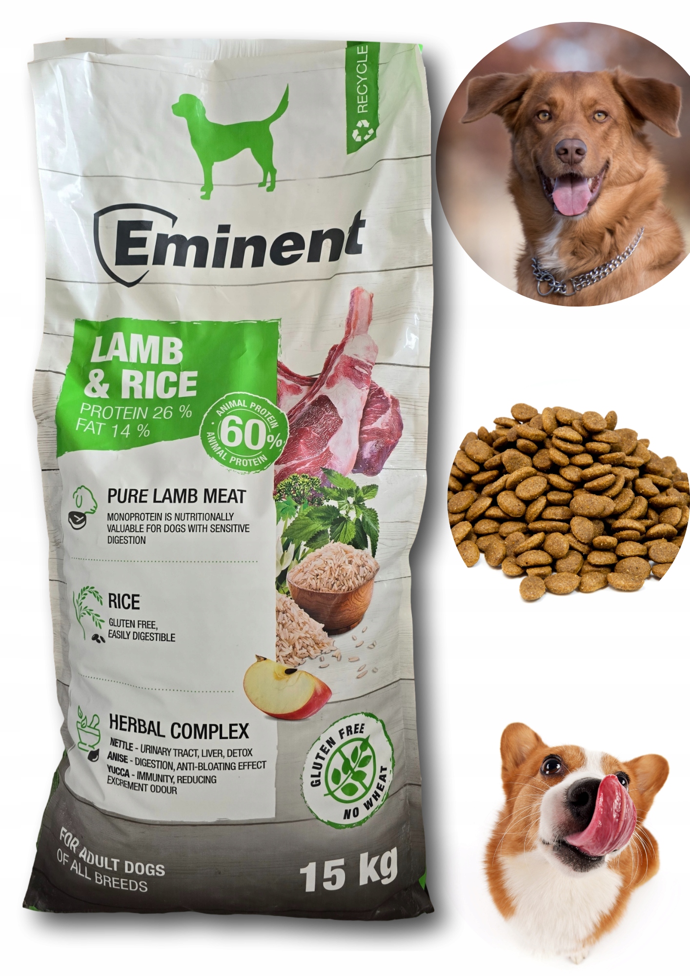 Levně Eminent Premium Adult Lamb & Rice 26/14 15 kg krmivo suché jehněčí s rýží