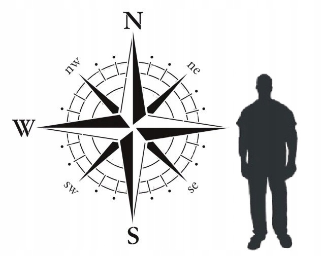 Omítací malířská šablona Kompas 150 cm velkoformátový Beton a architektura