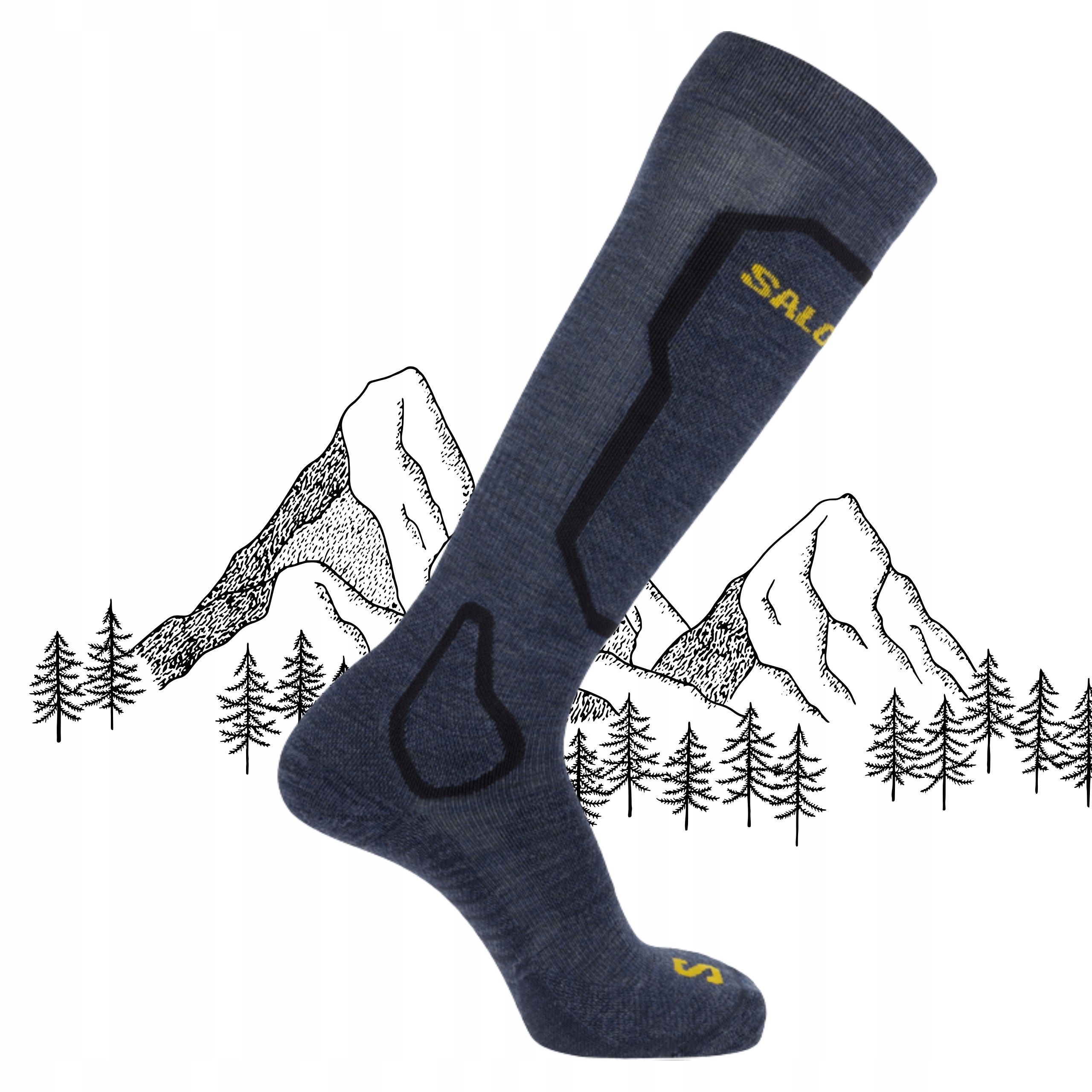 Skarpety Narciarskie Zimowe Salomon S/blaze Wełna Merino Ski Ciepłe 36-38