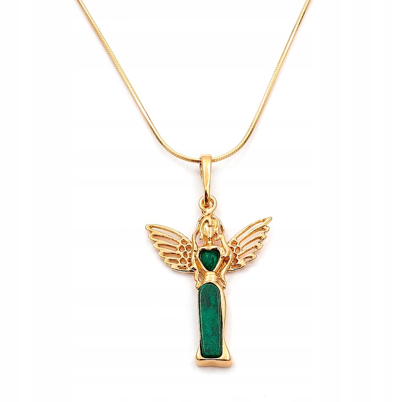 Zlatý Přívěsek Anděl S Malachitem