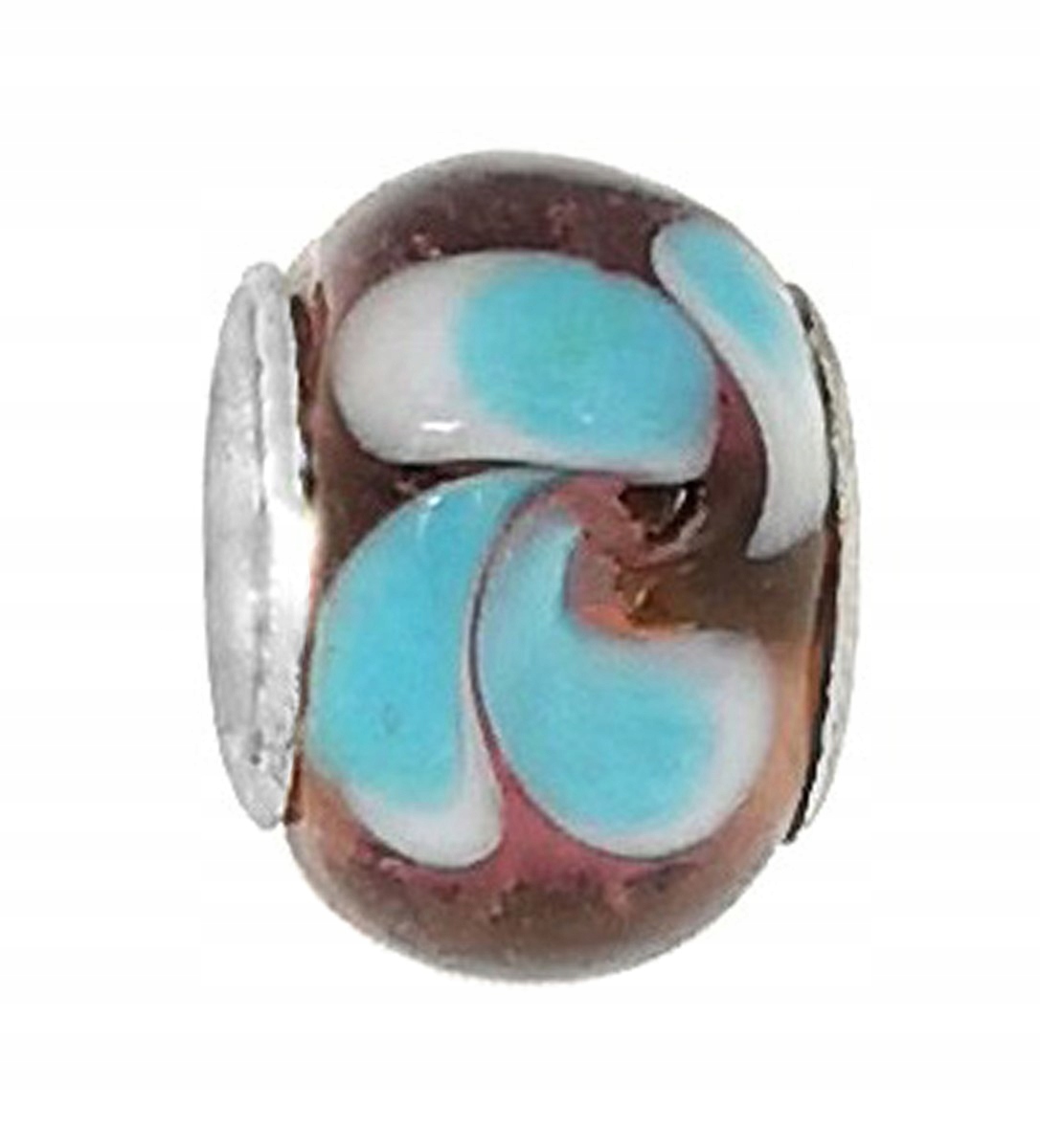 

Zawieszka beads fioletowy z błękitnym kwiatem