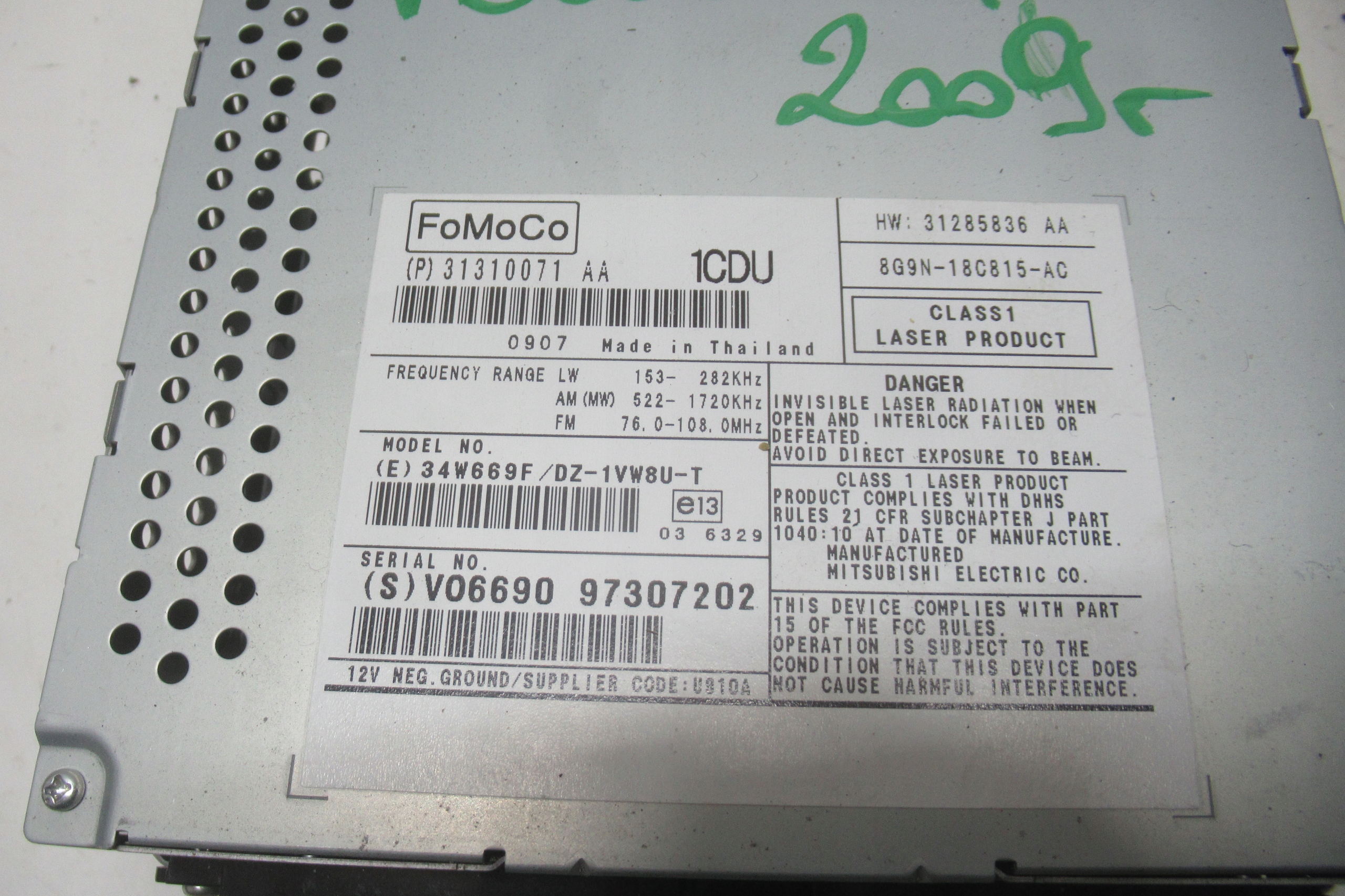 VOLVO V70 2.0 D 09R player RADIA 31310071AA