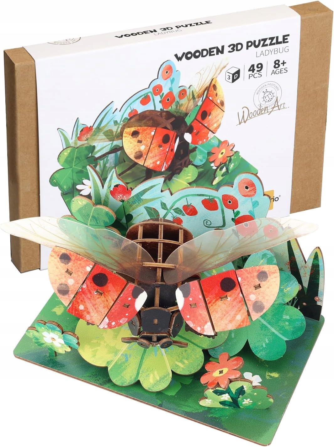 PUZZLE DREWNIANE PRZESTRZENNE 3D BIEDRONKA 49 ELEMENTÓW