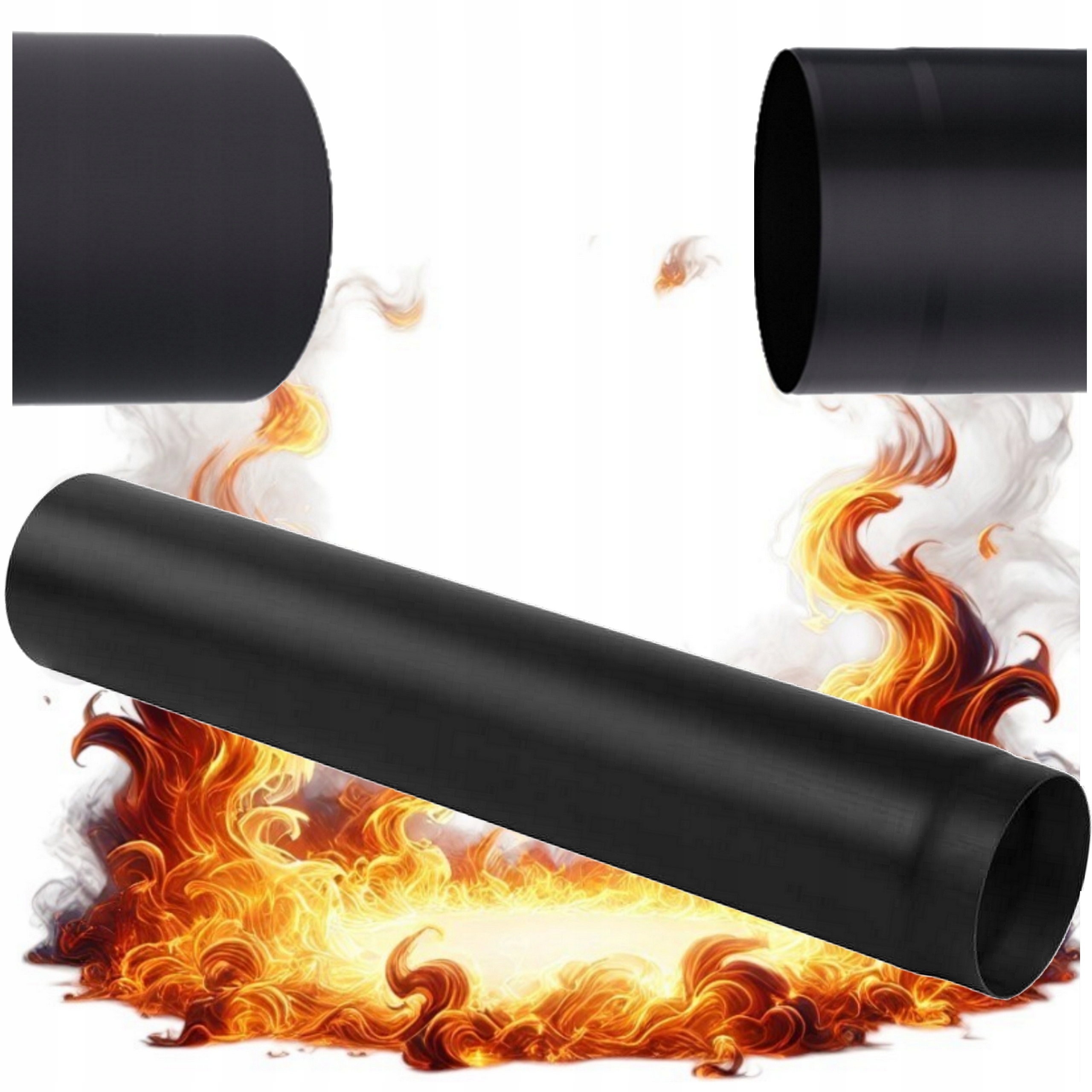 Rura Kominowa Czarna Fi 150 1M Do Pieca Kominka Kozy Spalinowa Stalowa Żar