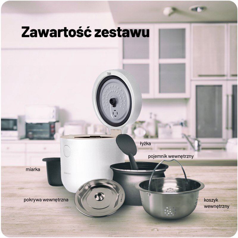 Ryżowar Lauben Low Sugar Rice Cooker W + Akcesoria Liczba programów 6