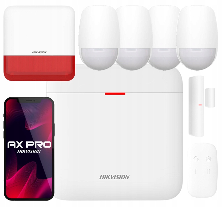 Alarmový set WiFi Ax Pro Hikvision 4x Pir detektor Syrena Vonkajšia aplikácia