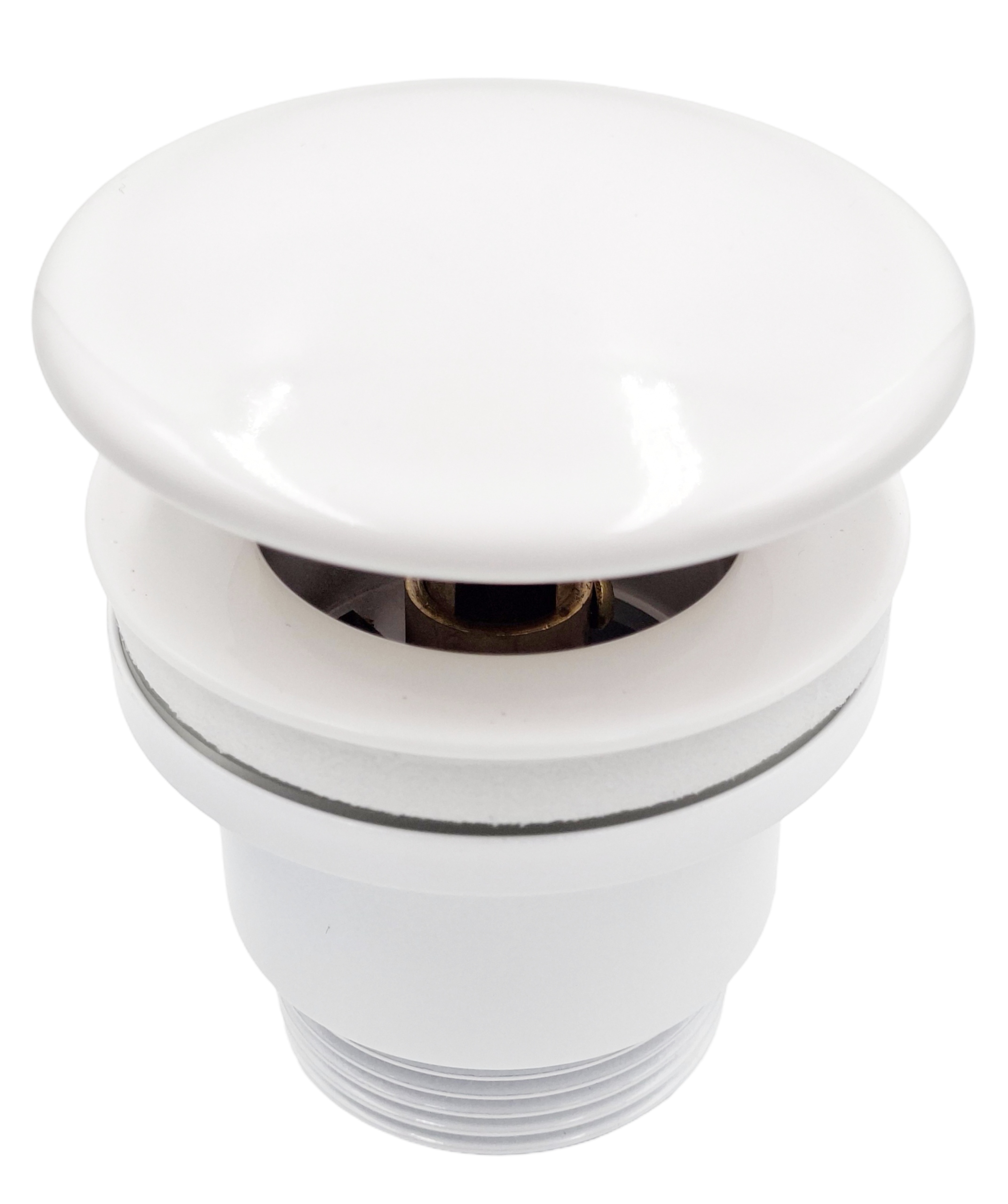 KOREK KLIK-KLAK UMYWALKOWY BIAŁY CERAMICZNY BEZ PRZELEWU Z PRZELEWEM