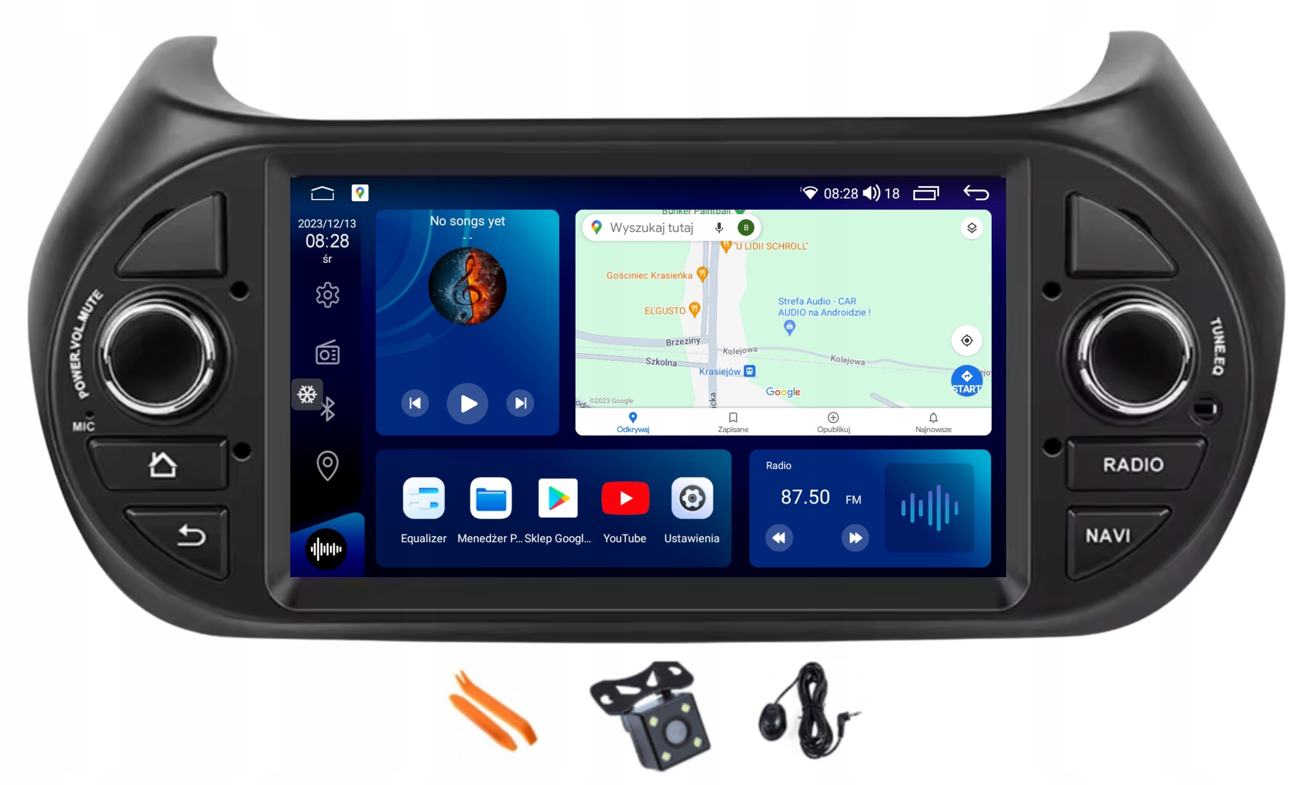 Rádio Android Navigácia Carplay 256GB Lte Gps Dsp Fiat Fiorino 3 08-16