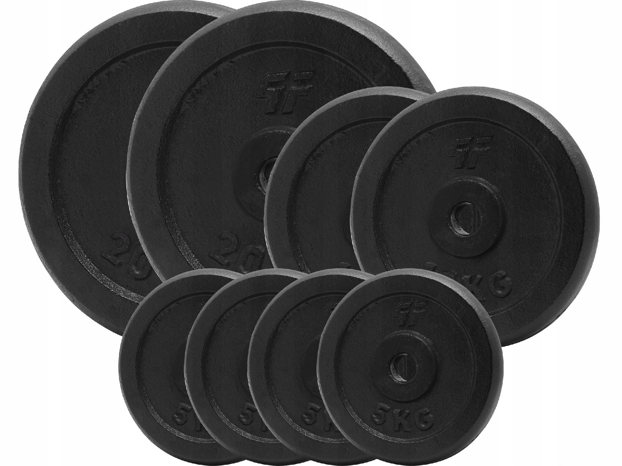 ZESTAW 80 kg OBCIĄŻENIE ŻELIWO KRĄŻKI TALERZE CZARNE ŻELIWNE PEŁNE 29MM