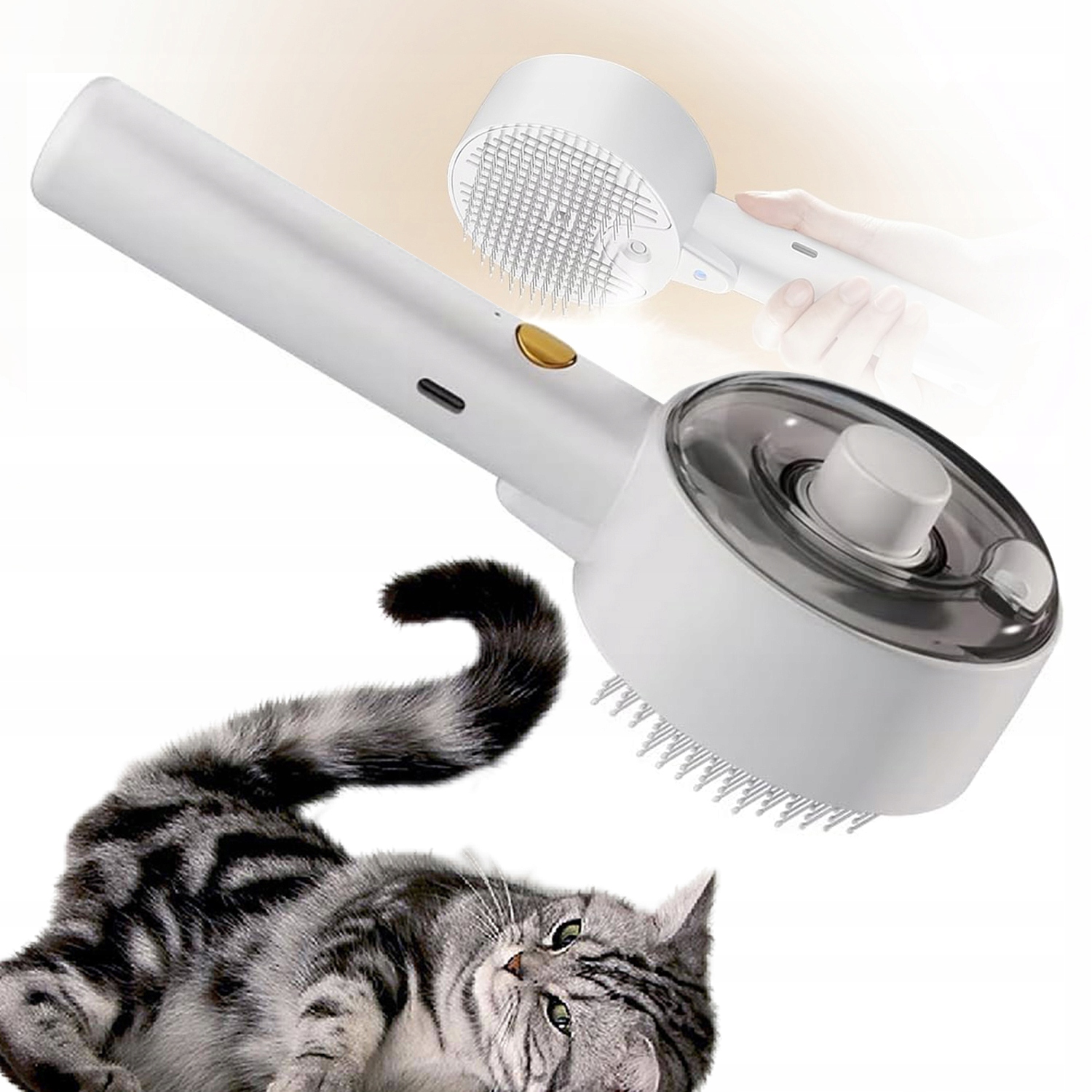 Levně Parní Kartáč Pro Kočky Psa Samočistící Hřeben Pro Péči O Srst