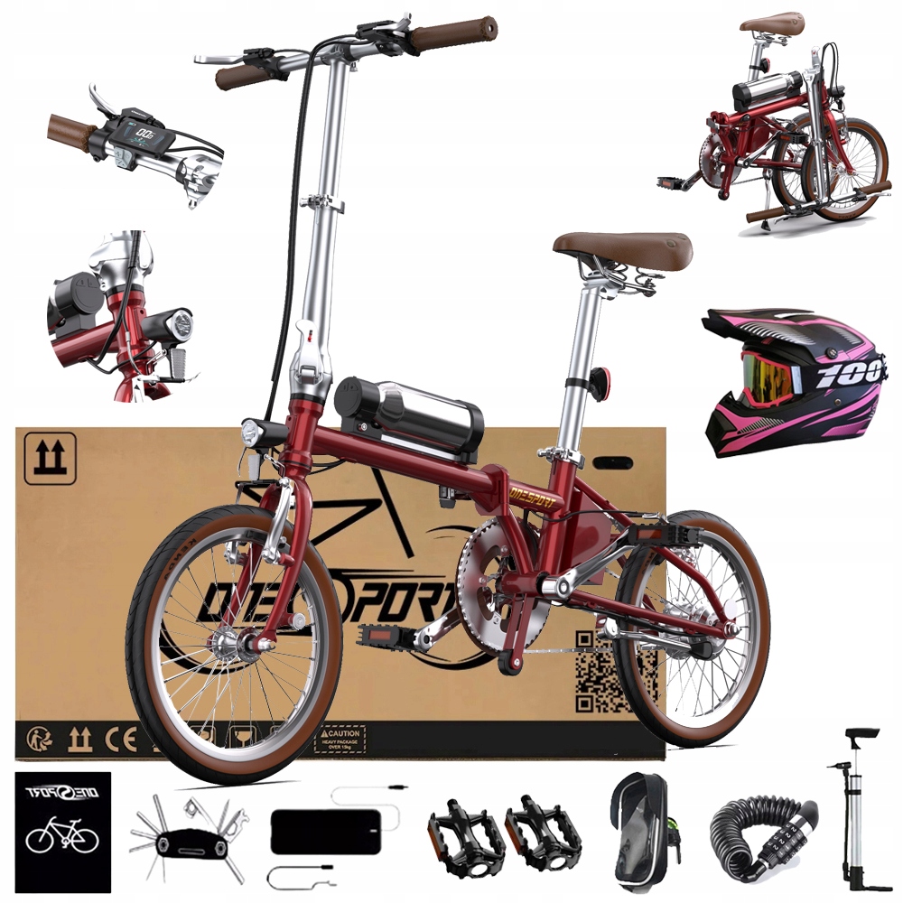 Rower elektryczny Miasto Składany Onesport OT02 250W 36V 5.2AH 25KM/H 16"PL