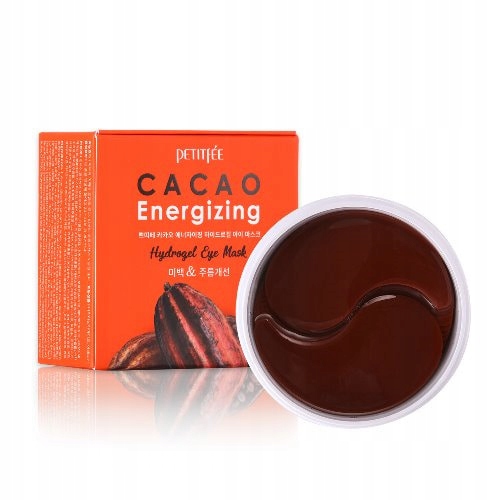 PETITFEE Cacao Energizing Hydrogel Eye Mask 84 g 60 szt. - Płatki hydrożelowe z ekstraktem z kakao o działaniu wygładzającym skórę wokół oczu — 3