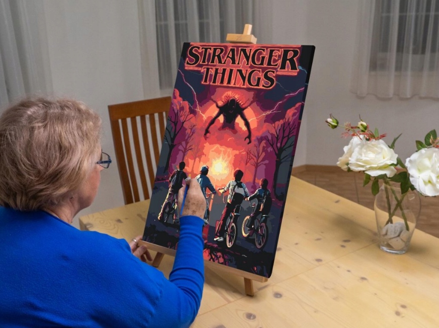 Malování Podle Čísel Stranger Things Science Fiction Bez Rámečku 80x120 cm