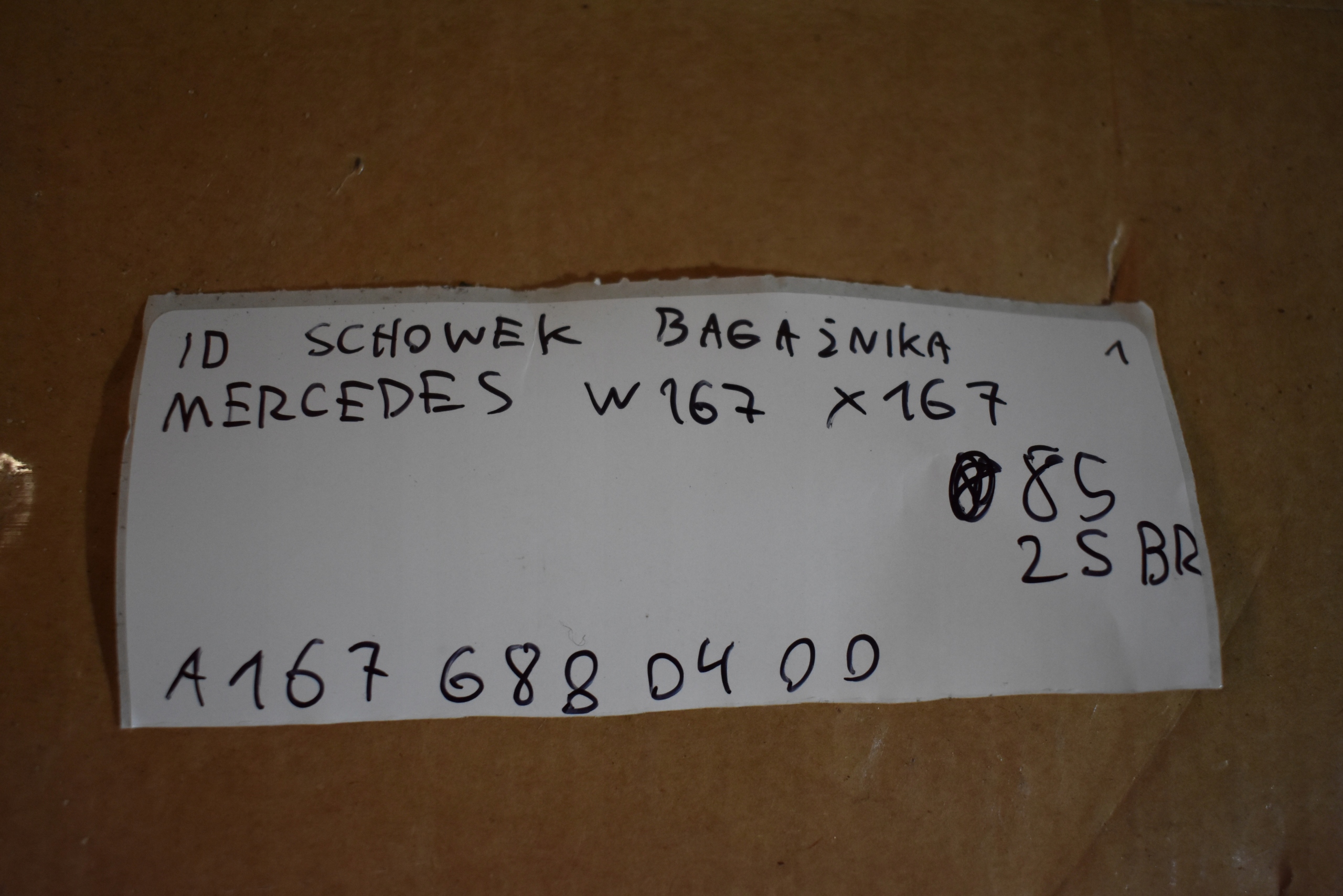 IDEALNY passenger compartment boot MERCEDES W167 X167 1