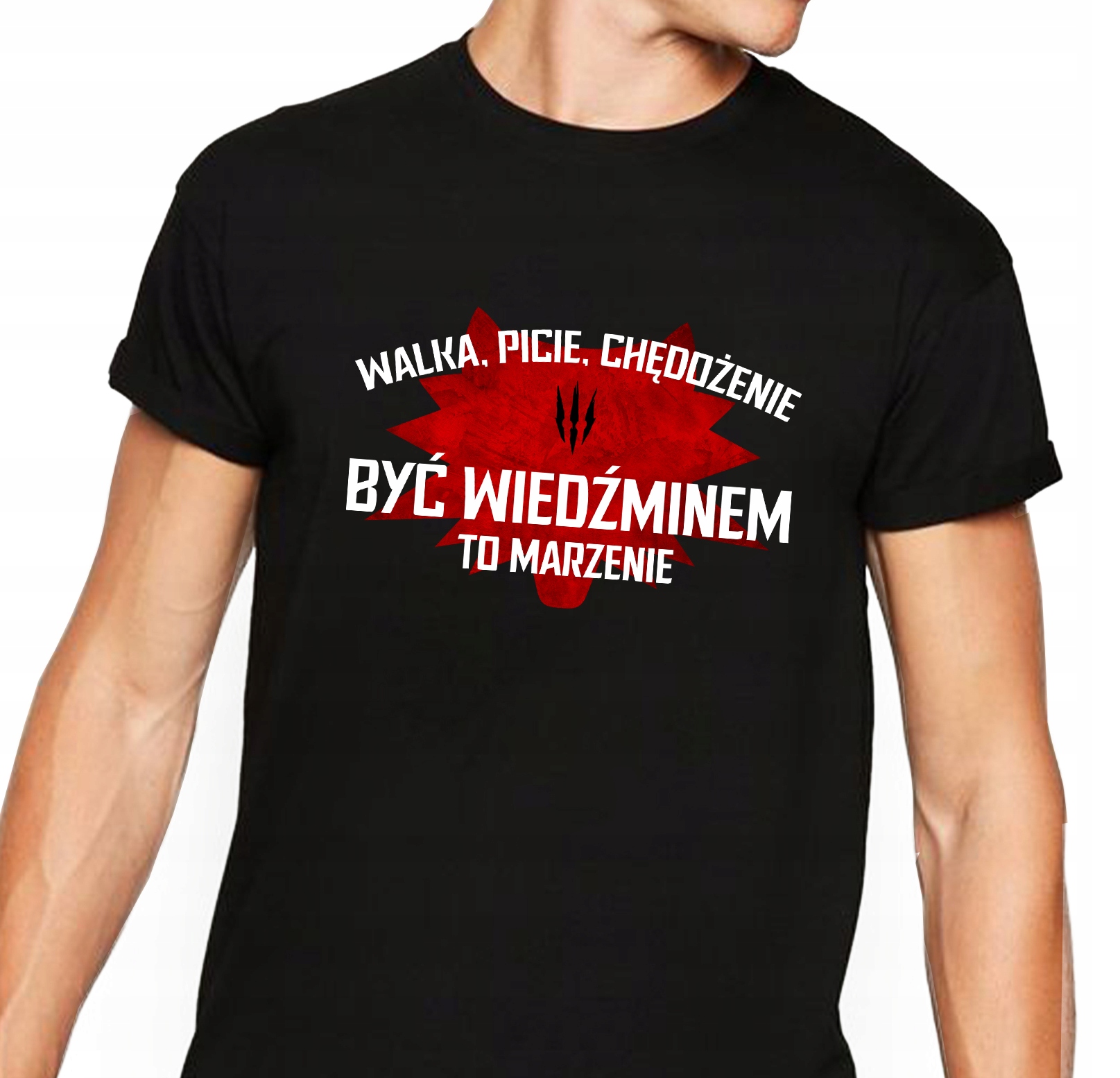 

Koszulka Męska Wiedźmin Gra Serial S Nadruk Y2