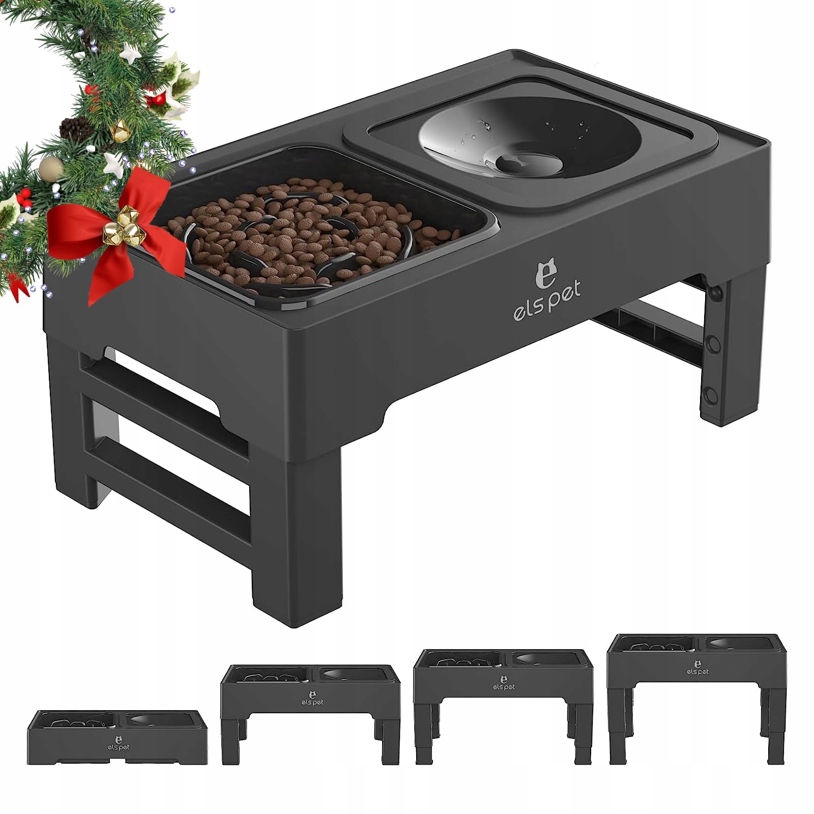 Levně Els Pet Vyvýšená miska pro psy 2v1 Skládací, nastavitelná