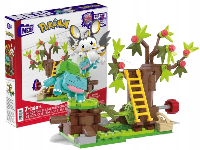 MEGA CONSTRUX KLOCKI 194 el POKEMON EMOLGA I BULBASAUR