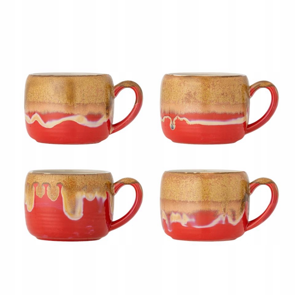 Bloomingville Sheen Hrnek 400 ml Sada 4 hrnků Červená