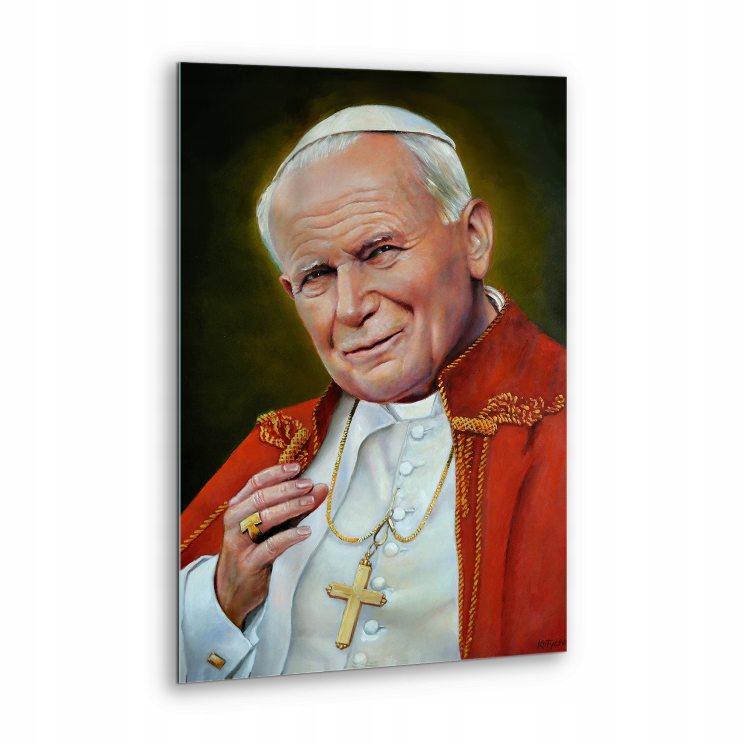 Skleněný obraz dárek papež Jan Pavel II.
