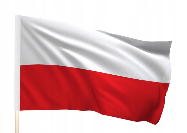Polska Flaga Narodowa 90x60 cm Flagi Polski Poland - TUNEL na kij