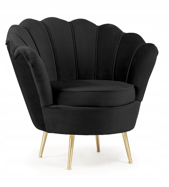Fotel tapicerownany Muszelka Shell glamour