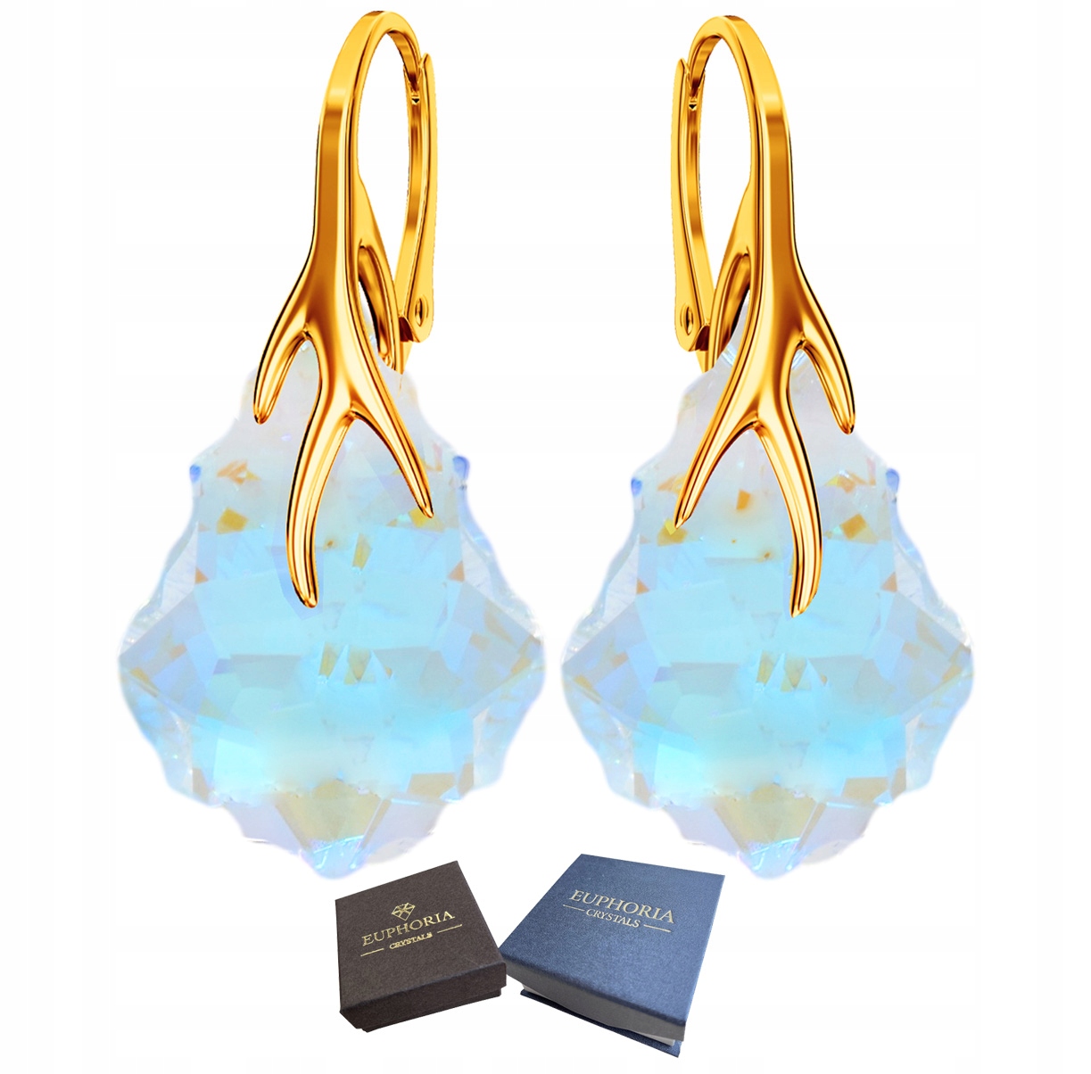 Náušnice Zlaté Stříbro 925 Dlouhé Dámské Pozlacené Anglické Zapínání