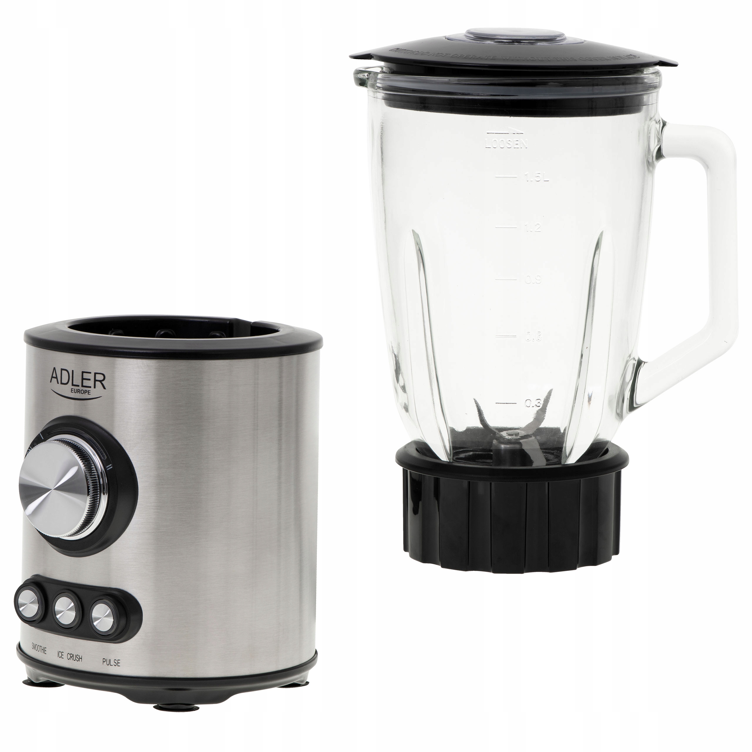 Blender Kielichowy AD 4078 1700W 2 Prędkości Szklany Dzbane