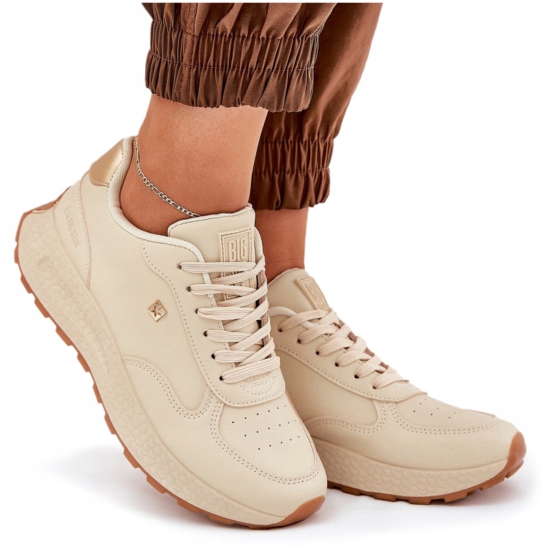 Buty Sportowe Lekkie Big Star RR274630 Hi-poly System Beżowe 37