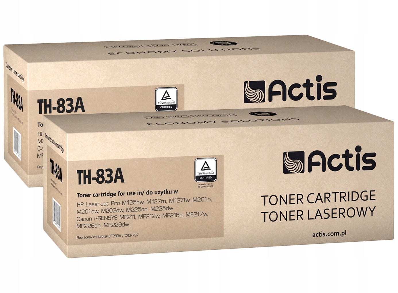 

2X Toner Do Hp 83A CE283A Black Actis TH-83A 1500S