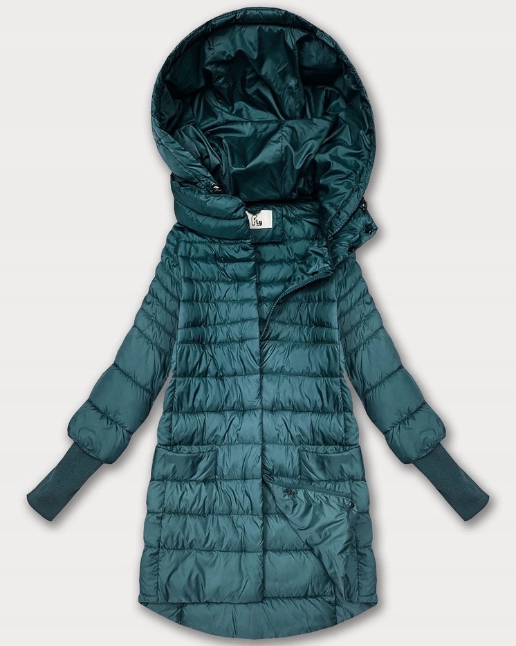 Dámská Bunda S Kapucí 1828 Zelená S (36)