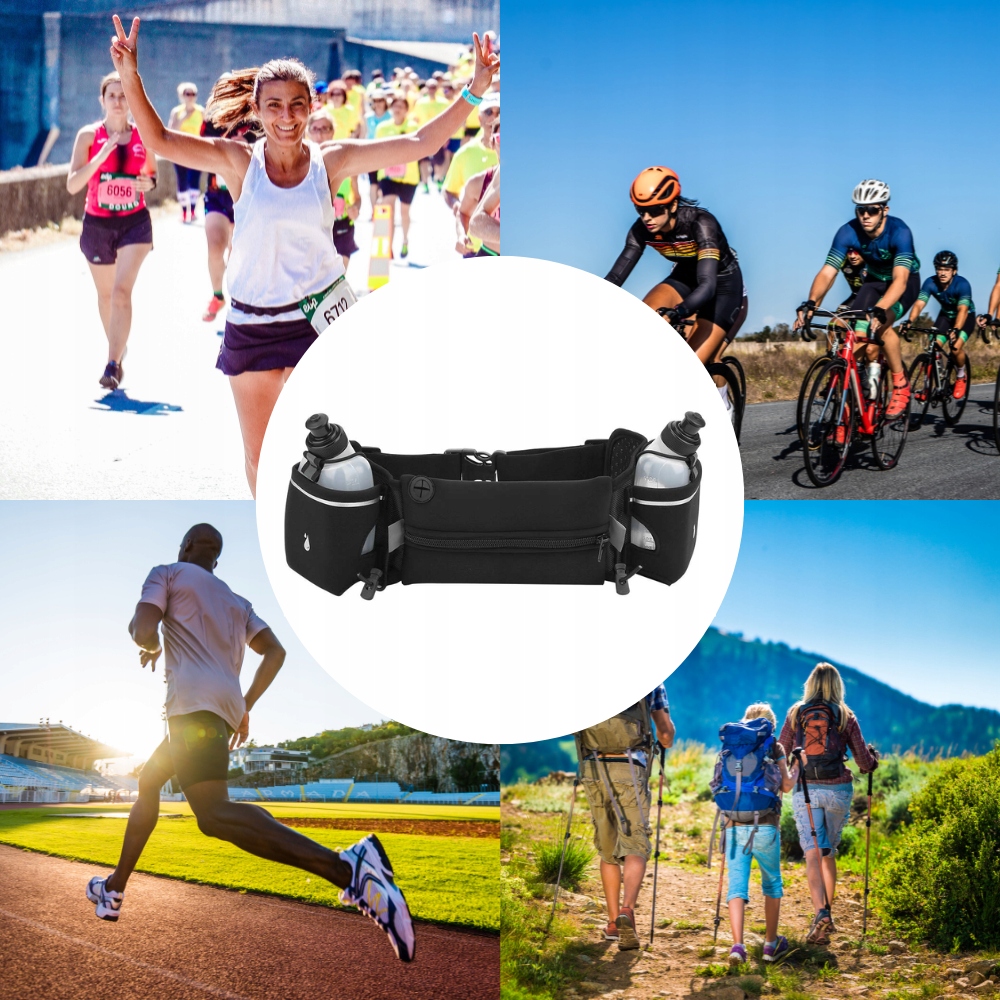 PAS DO BIEGANIA SASZETKA NERKA KIESZEŃ NA TELEFON BIDON NORDIC WALKING Wysokość 13 cm