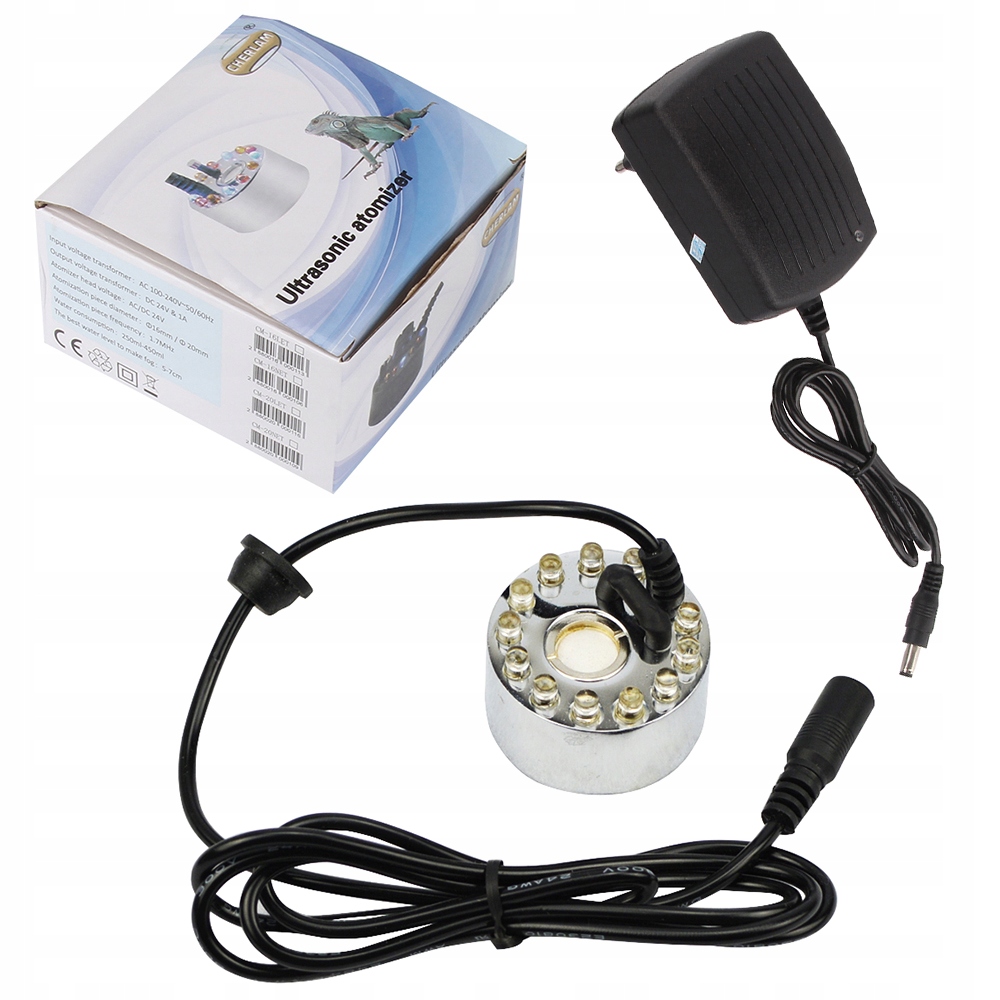 Akwarium Mist Maker 12 Oświetlenie LED Staw Mist Maker Machine Mist Maker Informacje o bezpieczeństwie CE