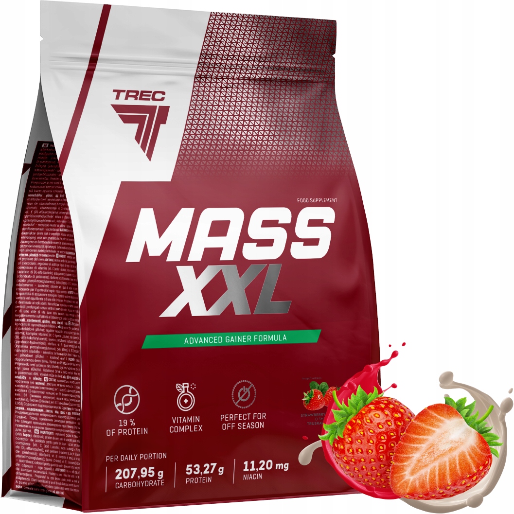 Trec Gainer Mass XXL 3000G Doplněk Stravy Na Hmotnost Protein Wpc 80 Vitamínů Koktejl