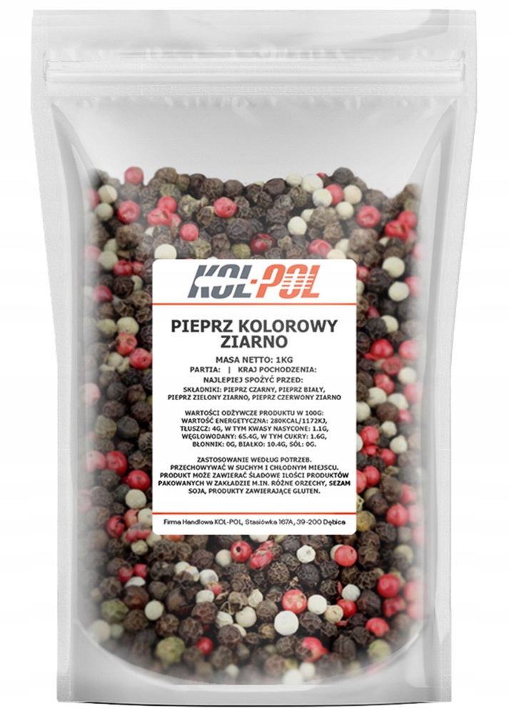 Levně Pepř barevný 1kg Aromatické zrno zrnité Kol-Pol
