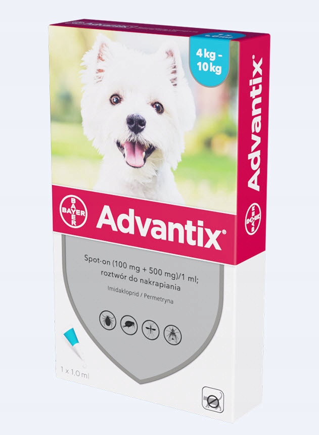 Advantix Spo-on 4 pipety 1,0 ml psy 4-10 kg