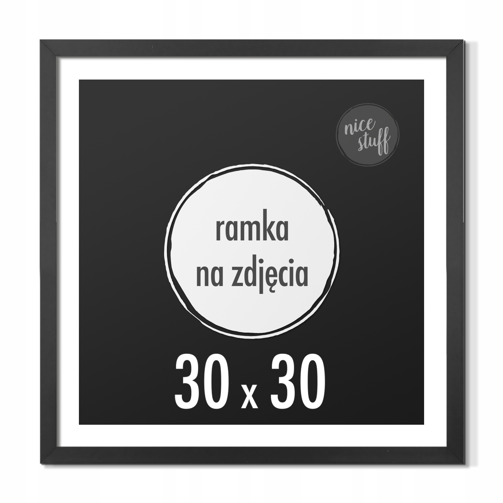 

Ramka na zdjęcia 30x30 cm Ramki kwadratowa czarna