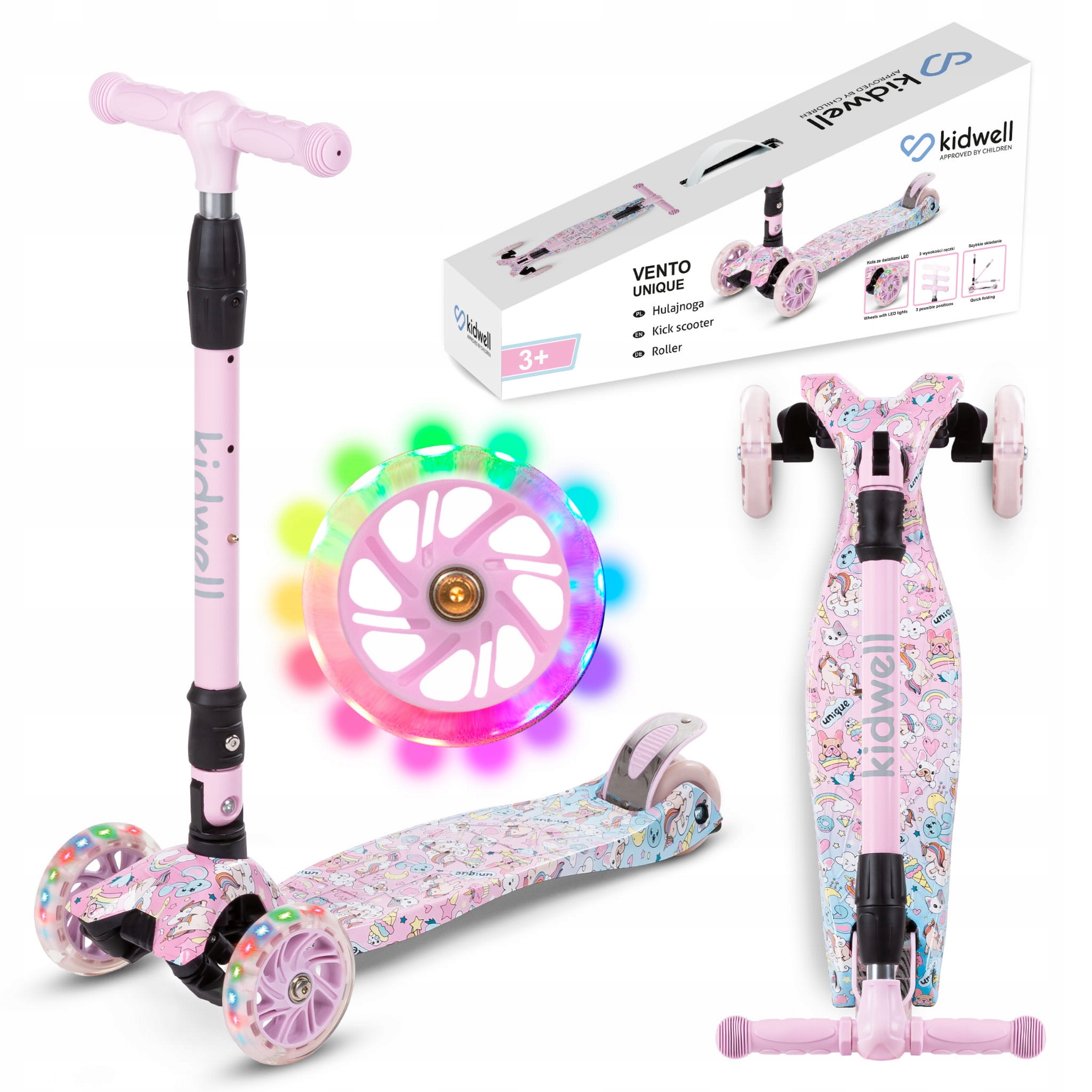 Hulajnoga trójkołowa Kidwell Vento Unique kółka Led