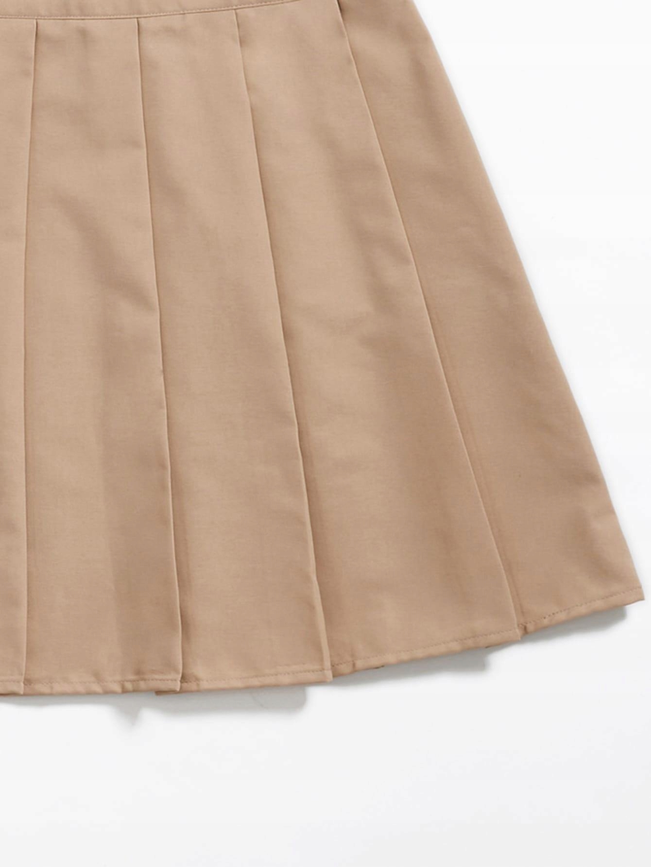 SHEIN SPÓDNICA BEŻOWA ROZKLOSZOWANA SHEIN 40 L Wzór dominujący bez wzoru