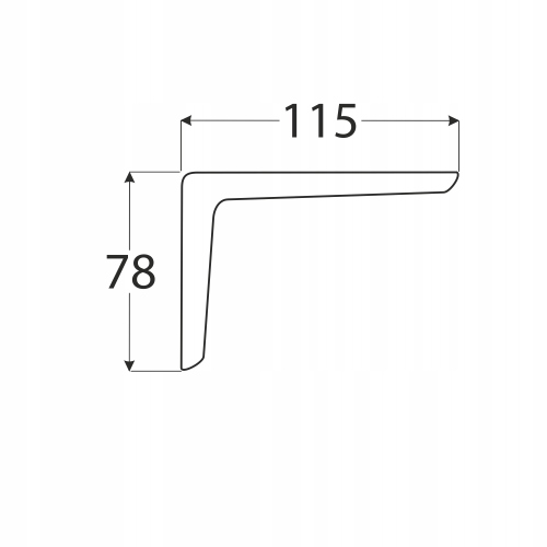 Кронштейн угловой кронштейн для полки белый 115x78x25 длина 11 см
