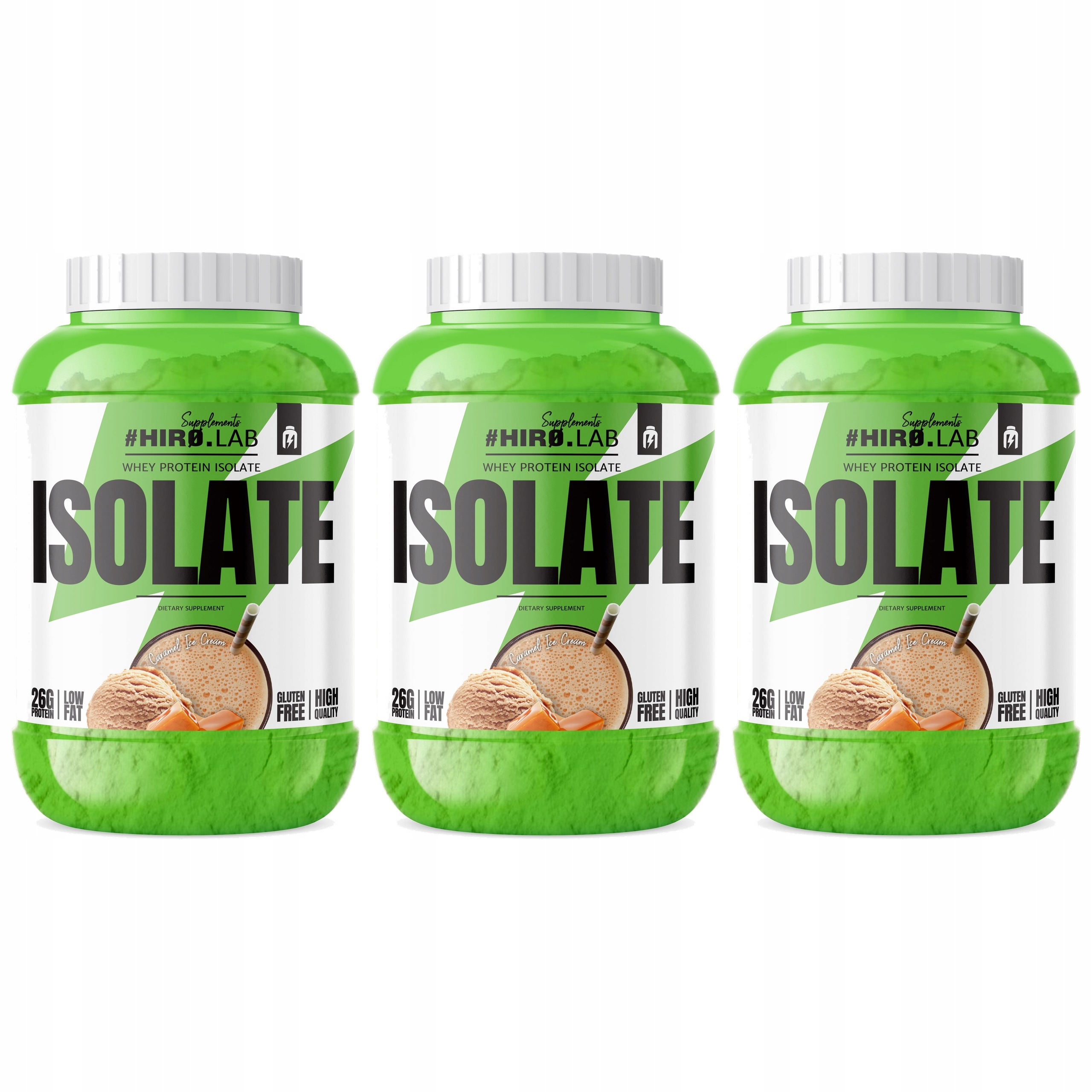 3x Protein Wpi Whey Protein Isolate Izolát Doplněk Stravy 1800 g Zmrzlina Karamel Hiro