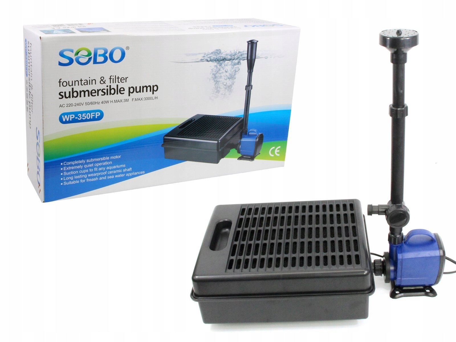 

Sobo Pompa Fontanna H-3m 3000l/h Z Filtrem Do 5m3