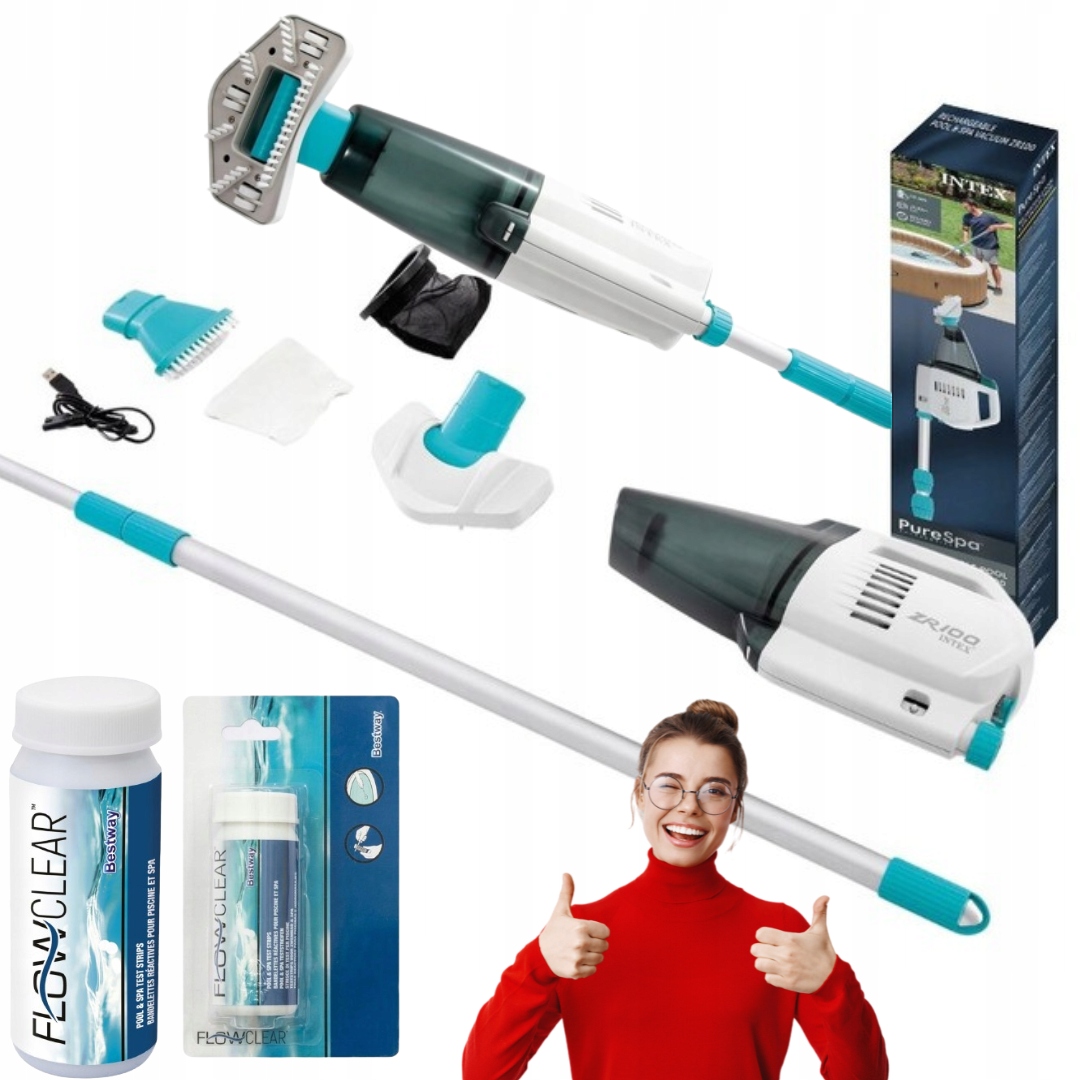 Bezprzewodowy akumulatorowy Ręczny Odkurzacz Basenowy Intex bez kabla paski