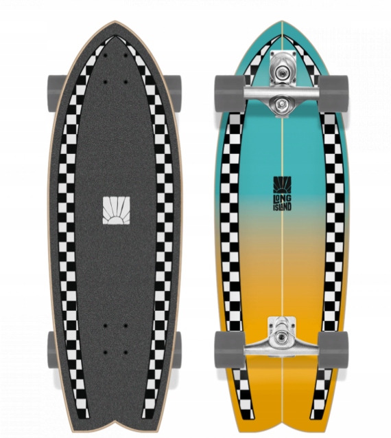 Deska Long Island Surfskate Surf Checker 30" 76 x 24 x 48 cm vícebarevná