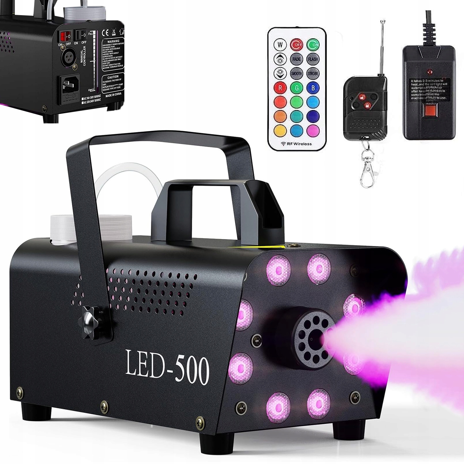 Výkonný Výrobník Mlhy Dýmu, 12 Barev, 4 Led Efekty Dálkové Ovládání