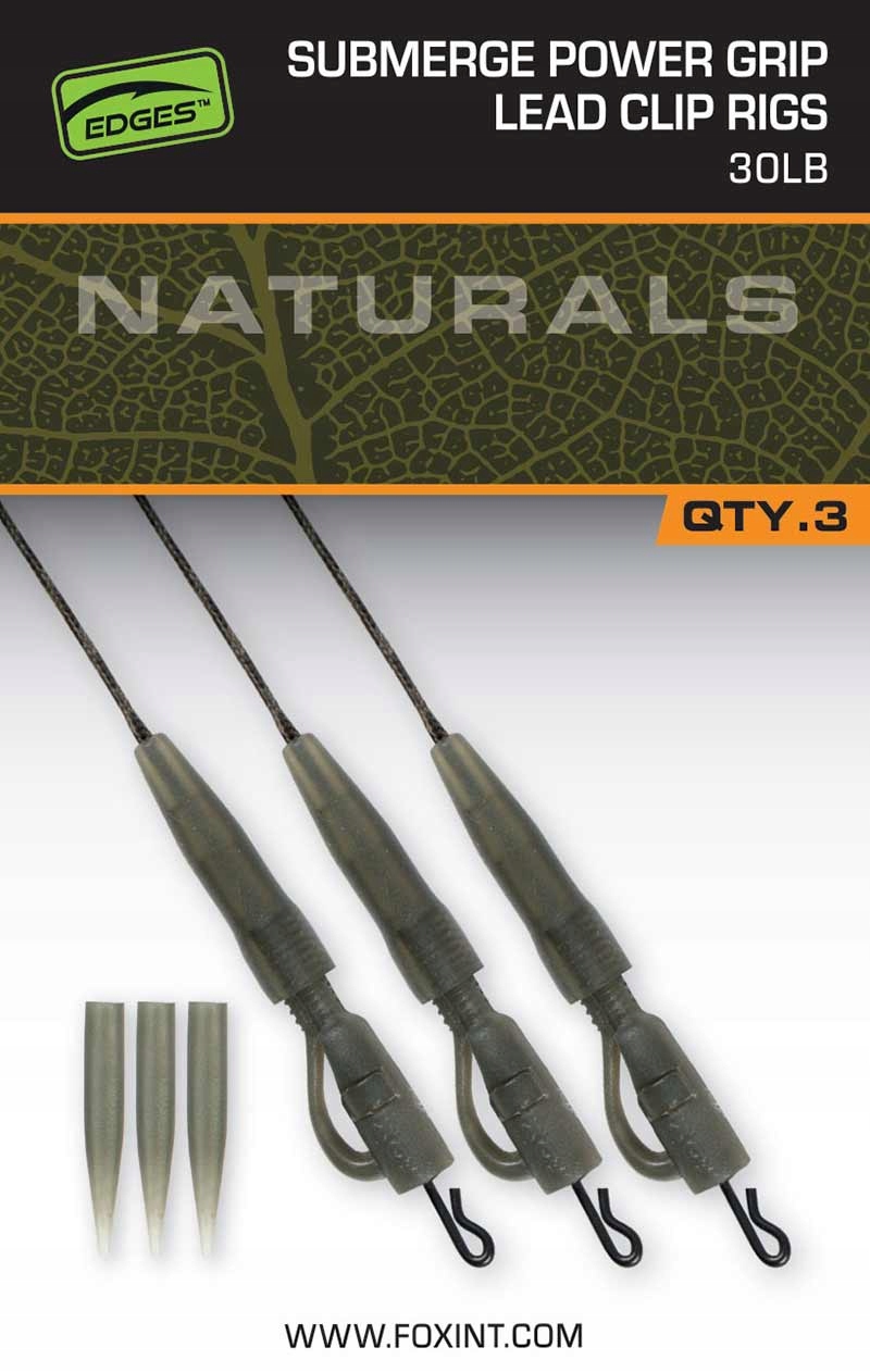 Fox Naturals Submerge Power Grip Lead Clip 30lb 3szt.