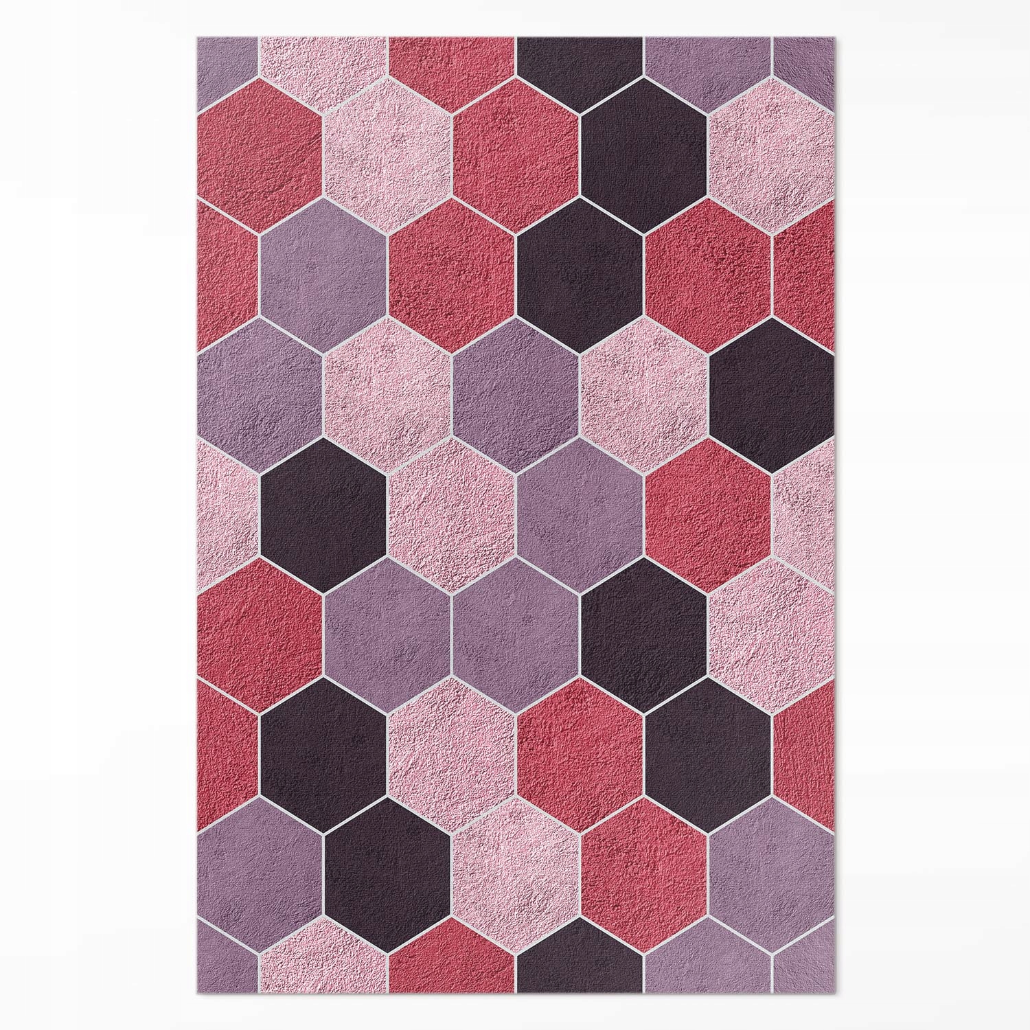 Vinylový protiskluzový koberec Hexagonové dlaždice imitace plyše 60x90 cm