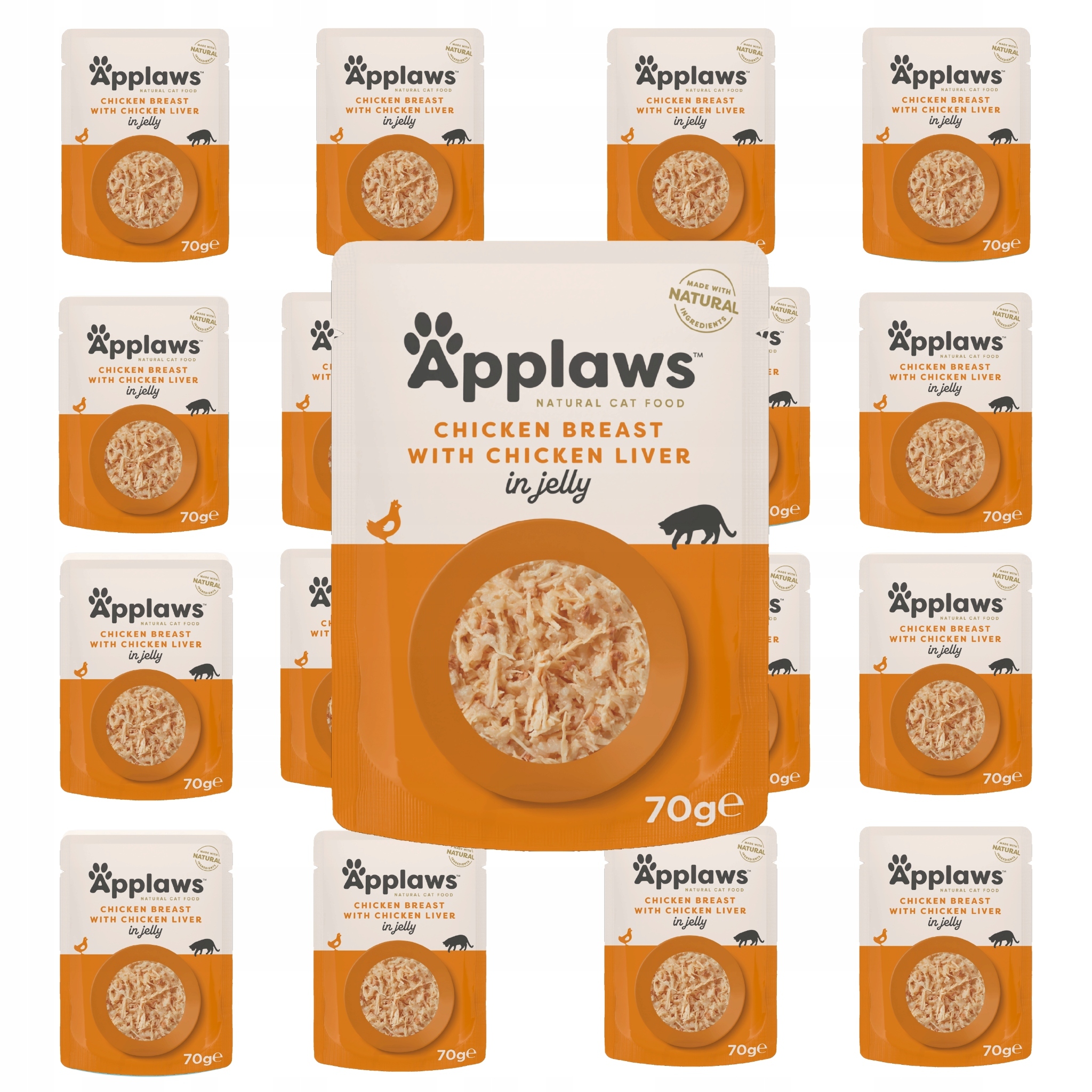 Karma mokra dla kota mix Kurczak Wątróbka saszetki 16x70g Applaws Cat