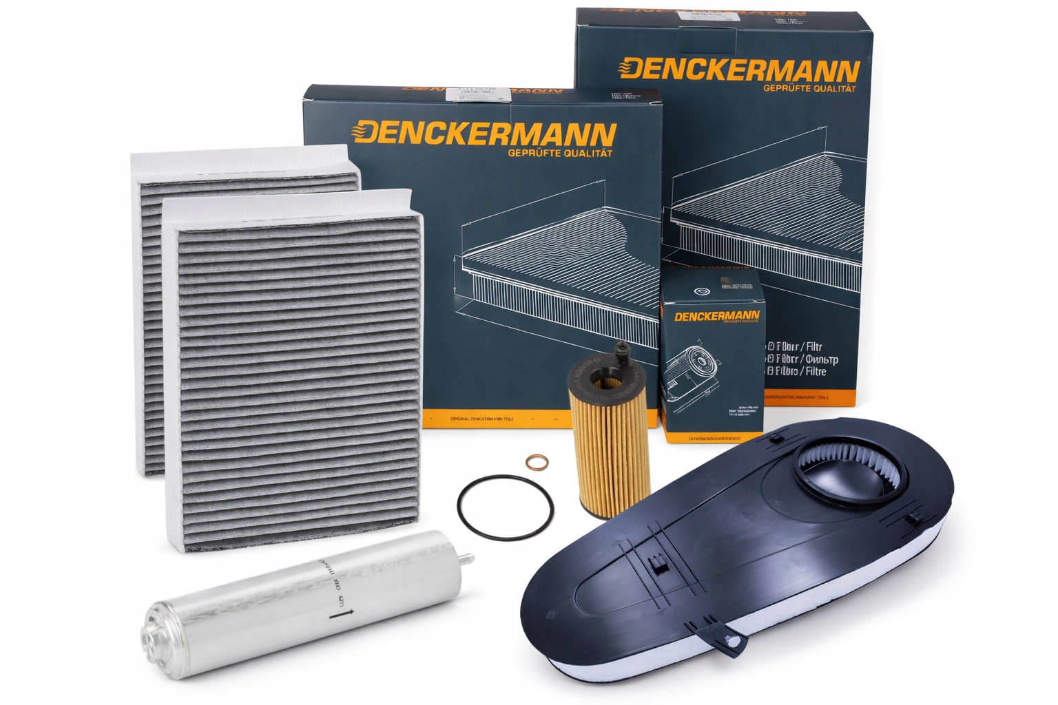 Sada 4 filtrů Denckermann pro Bmw 5 F10 518D 520D 525D Diesel, olejový servis