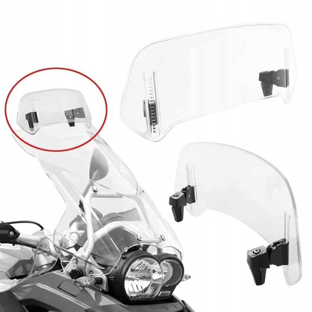 Univerzální motocyklový deflektor s nastavitelným sklem, větrák 30 cm, čistý