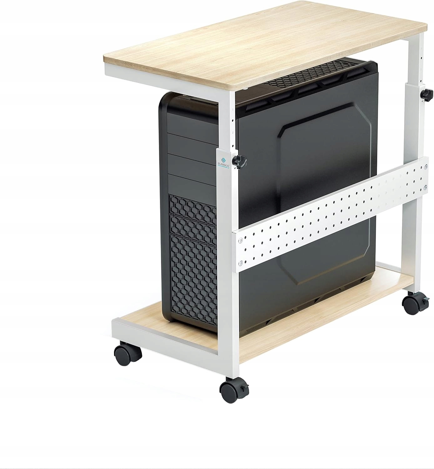Stojan na počítač Pc Tower Eureka Ergonomic, nastavitelná výška na kolečkách